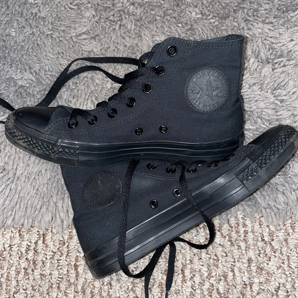 All Black High Top Converse